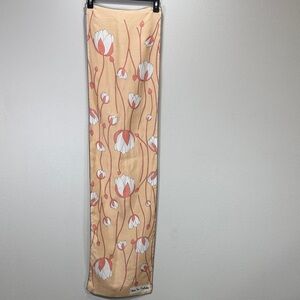 Diane Von Furstenberg peach  Floral Scarf 52x13" water lily